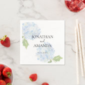 Blue Hydrangea Wedding Cocktail Serviette (Beispiel)