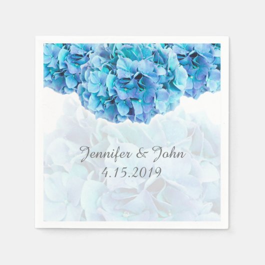 Blue Hydrangea Wedding Collection Napkins Serviette (Vorderseite)