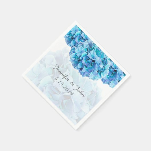 Blue Hydrangea Wedding Collection Napkins Serviette (Ecke)