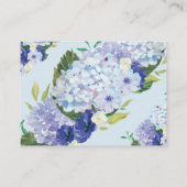 Blue Hydrangea Wedding Details Card Visitenkarte (Rückseite)