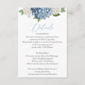Blue Hydrangea Wedding Details Enclosure Card Begleitkarte (Vorderseite)