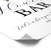 Blue Hydrangea Wedding Flower Bar Signs Poster (Ecke)