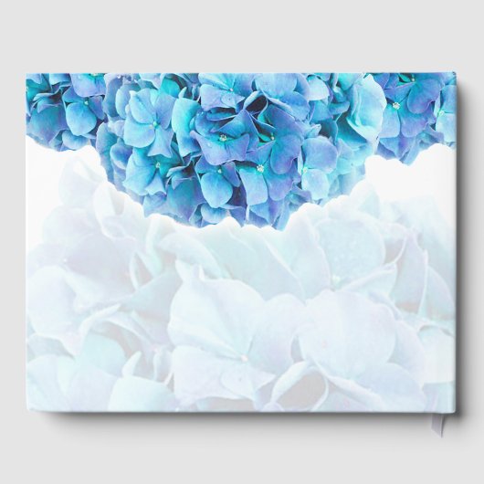 Blue Hydrangea Wedding Gästebuch (Rückseite)