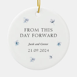 Blue Hydrangea Wedding Gift Weihnachtsbaum Keramik Keramik Ornament