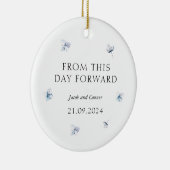 Blue Hydrangea Wedding Gift Weihnachtsbaum Keramik Ornament (Rechts)