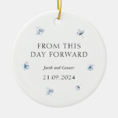 Blue Hydrangea Wedding Gift Weihnachtsbaum Keramik Ornament (Vorne)