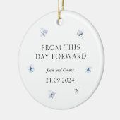 Blue Hydrangea Wedding Gift Weihnachtsbaum Keramik Ornament (Links)