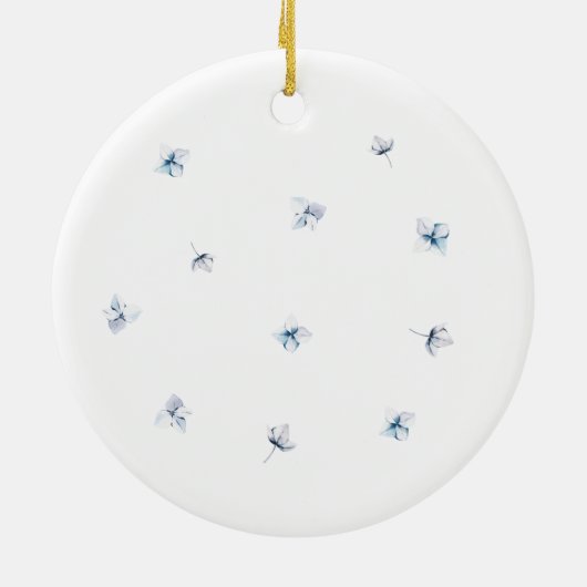 Blue Hydrangea Wedding Gift Weihnachtsbaum Keramik Ornament (Hinten)