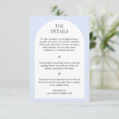 Blue Hydrangea Wedding Invite Details Card Begleitkarte (Stehend Vorderseite)