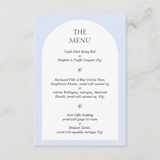 Blue Hydrangea Wedding Invite Menu Card Begleitkarte