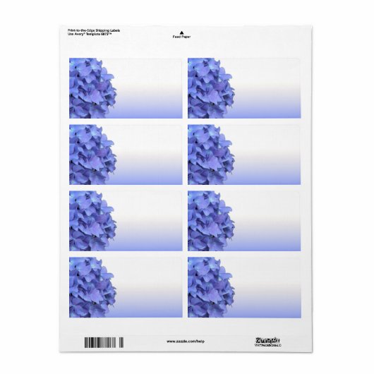 Blue Hydrangea Wedding Labels (Vorne)