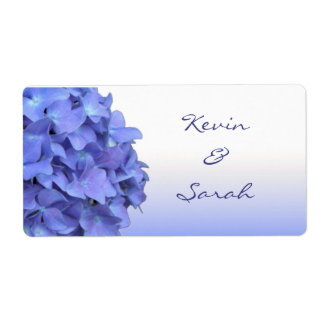 Blue Hydrangea Wedding Labels