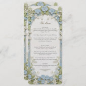 Blue Hydrangea Wedding Menu Card Einladung (Vorne/Hinten)