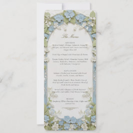 Blue Hydrangea Wedding Menu Card Einladung