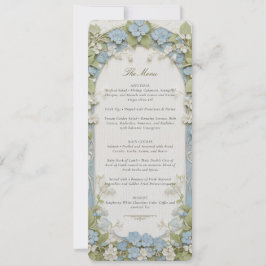 Blue Hydrangea Wedding Menu Card Einladung