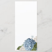 Blue Hydrangea Wedding Menu Menükarte (Rückseite)