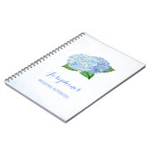 Blue Hydrangea Wedding Planning Notebook Notizblock (Linke Seite)