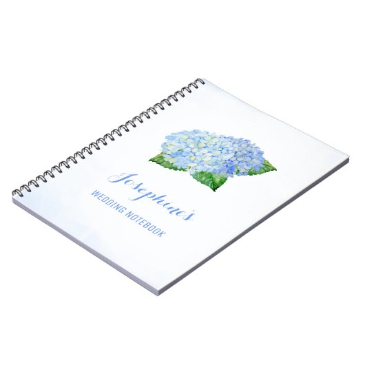 Blue Hydrangea Wedding Planning Notebook Notizblock (Linke Seite)