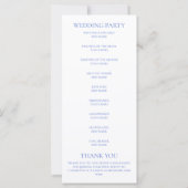 Blue Hydrangea Wedding Program (Rückseite)