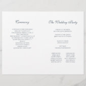 Blue Hydrangea Wedding Program (Rückseite)