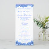 Blue Hydrangea Wedding Program Programm (Stehend Vorderseite)