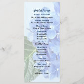Blue Hydrangea Wedding Program Programm (Rückseite)