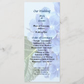 Blue Hydrangea Wedding Program Programm (Vorderseite)