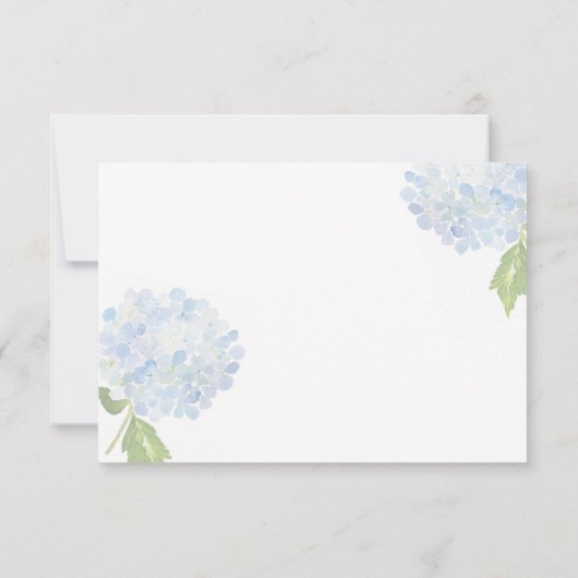 Blue Hydrangea Wedding Response Card RSVP Karte (Rückseite)