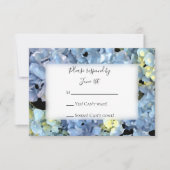 Blue Hydrangea Wedding RSVP Response Card (Vorderseite)