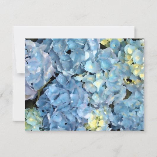 Blue Hydrangea Wedding RSVP Response Card Karte (Rückseite)