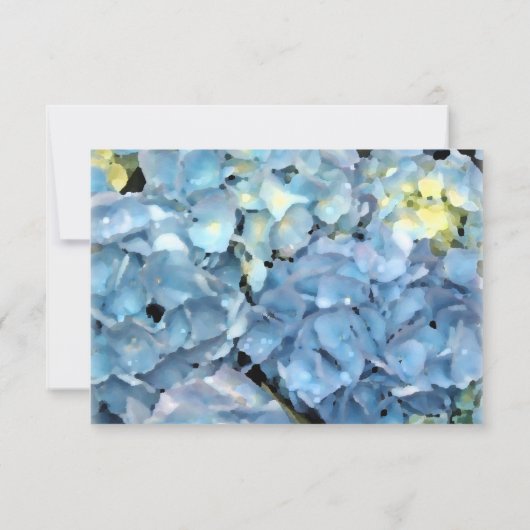 Blue Hydrangea Wedding RSVP Response Card Karte (Rückseite)