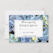 Blue Hydrangea Wedding RSVP Response Card Karte (Vorderseite)