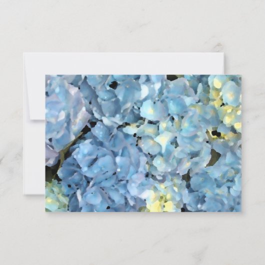 Blue Hydrangea Wedding RSVP Response Card Karte (Rückseite)