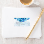 Blue Hydrangea Wedding Rücksendeadressen-Aufkleber Adressaufkleber (Insitu)