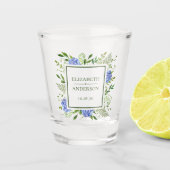 Blue Hydrangea Wedding Schnapsglas (Vorderseite)