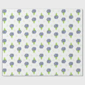  Blue Hydrangea Wedding Shower Coastal Pattern Geschenkpapier (Flach)