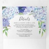 Blue Hydrangea Wedding Tri-Fold Einladungen (Innen Erste Seite)