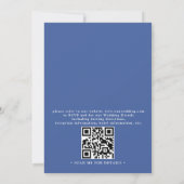 Blue Hydrangea White Roses Floral QR Code Wedding Einladung (Rückseite)