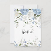 Blue Hydrangea White Roses Wedding Vielen Dank Dankeskarte (Vorderseite)