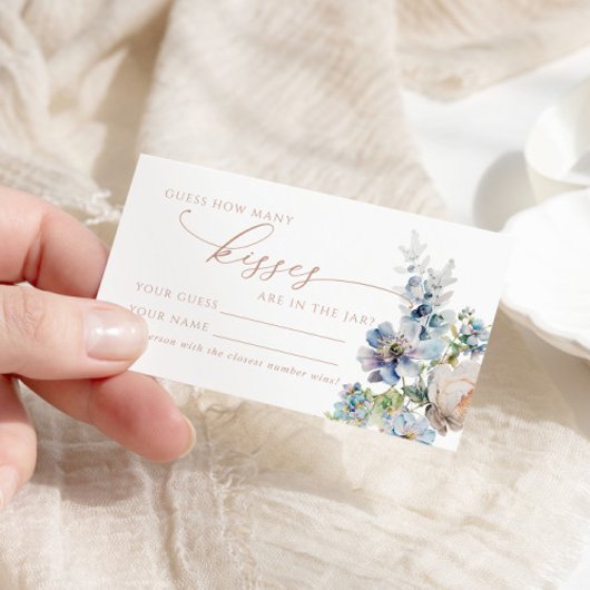 Blue Hydrangea Wie viele Kisses Shower Game Karte