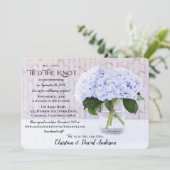 Blue Hydrangea Wir haben den Knoten getippt Einladung (Stehend Vorderseite)