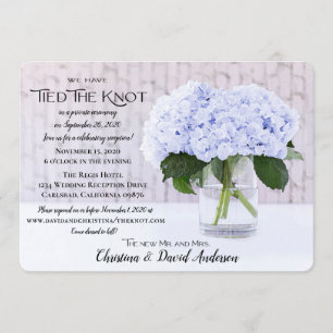 Blue Hydrangea Wir haben den Knoten getippt Einladung