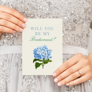 Blue Hydrangea wird meine Bridesmaid sein Karte