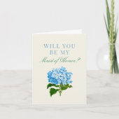 Blue Hydrangea wird meine Trauzeugin sein Karte (Vorderseite)