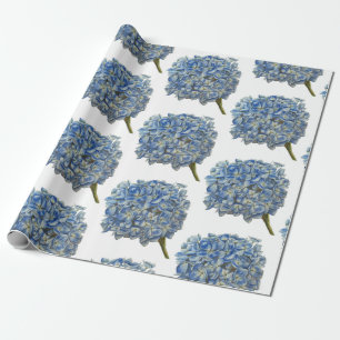 Blue Hydrangea Wrapping Paper Geschenkpapier