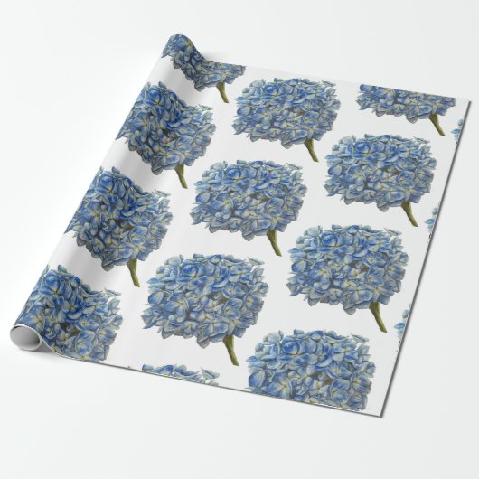 Blue Hydrangea Wrapping Paper Geschenkpapier (Ungerollt)