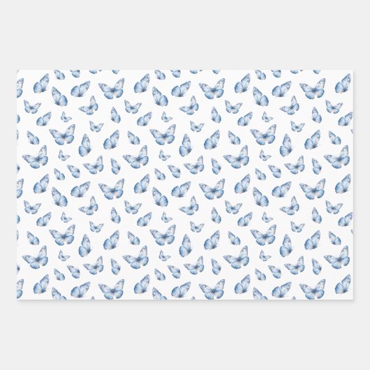 Blue Hydrangea Wrapping Paper Geschenkpapier Set (Vorderseite 2)
