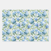 Blue Hydrangea Wrapping Paper Geschenkpapier Set (Vorderseite)