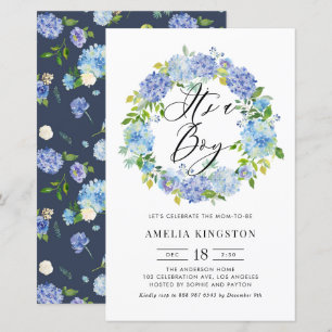 Blue Hydrangea Wreath Es ist eine junge Einladung