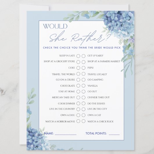 Blue Hydrangea würde eher Brautparty spielen (Vorderseite)